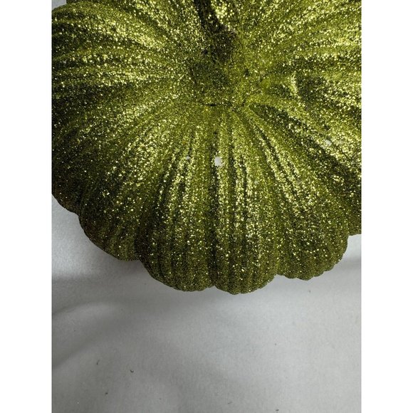 Fall Autumn 5 Glitter Pumpkin’s Lot Halloween Decorations Green Gold Orange - Picture 4 of 8